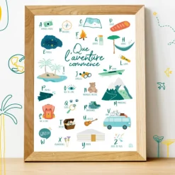 Affiche Abécédaire de l'aventurier - Papier Curieux