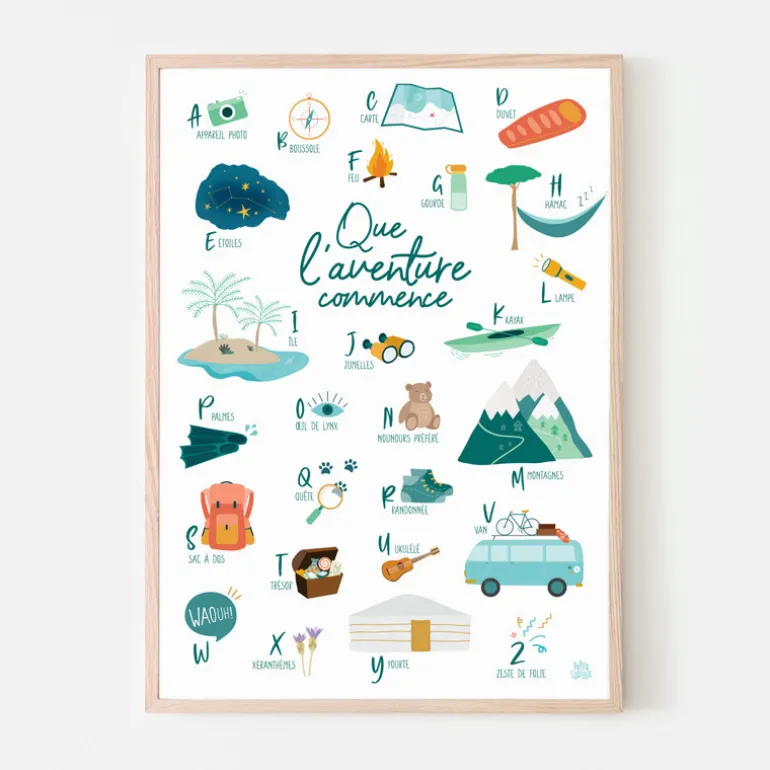 Affiche Abécédaire de l'aventurier - Papier Curieux