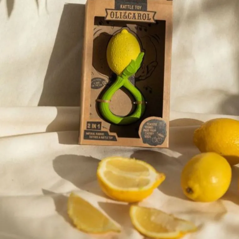 Anneau de dentition et Hochet - Citron - Oli and Carol