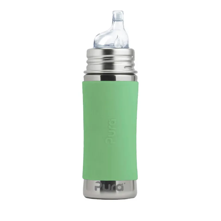Biberon inox à bec évolutif - 325 ml - Pura - Moss