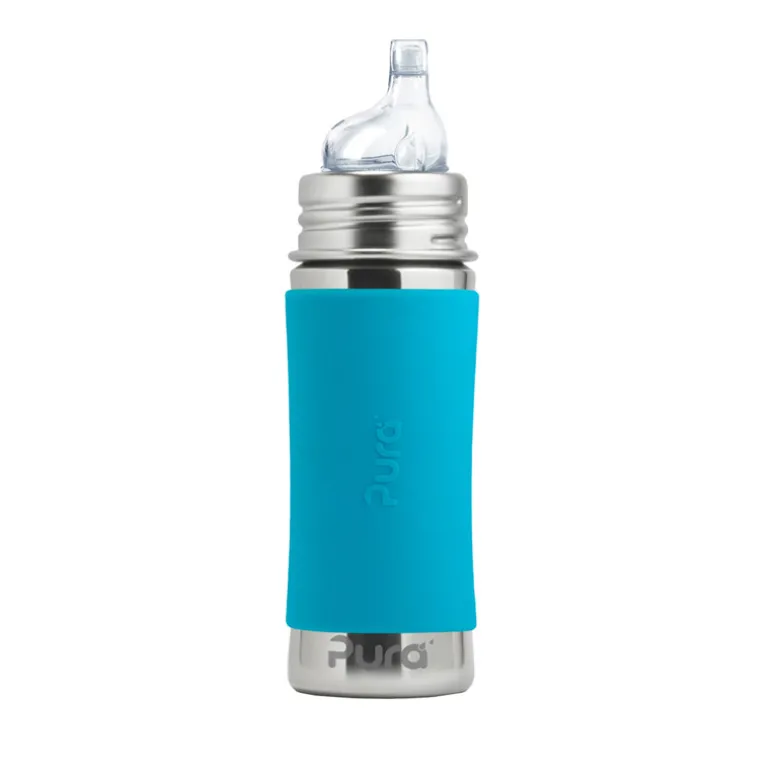 Biberon inox à bec évolutif - 325 ml - Pura - Aqua