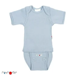 Body en laine - Manches courtes - évolutif de Manymonths - Gris