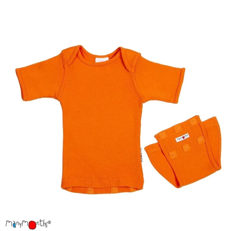 Body en laine - Manches courtes - évolutif de Manymonths - Gris