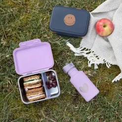 Boite gouter inox - Lassig - Coeur mauve