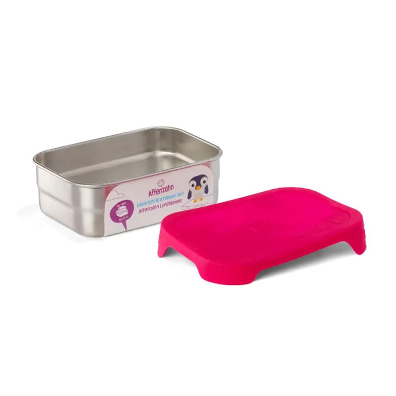 Boîte goûter inox Affenzahn - Chouette rose