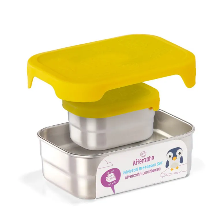 Boîte goûter inox Affenzahn - Tigre jaune