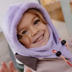 Cagoule polaire bébé Warmy - Hello Hossy - Mauve