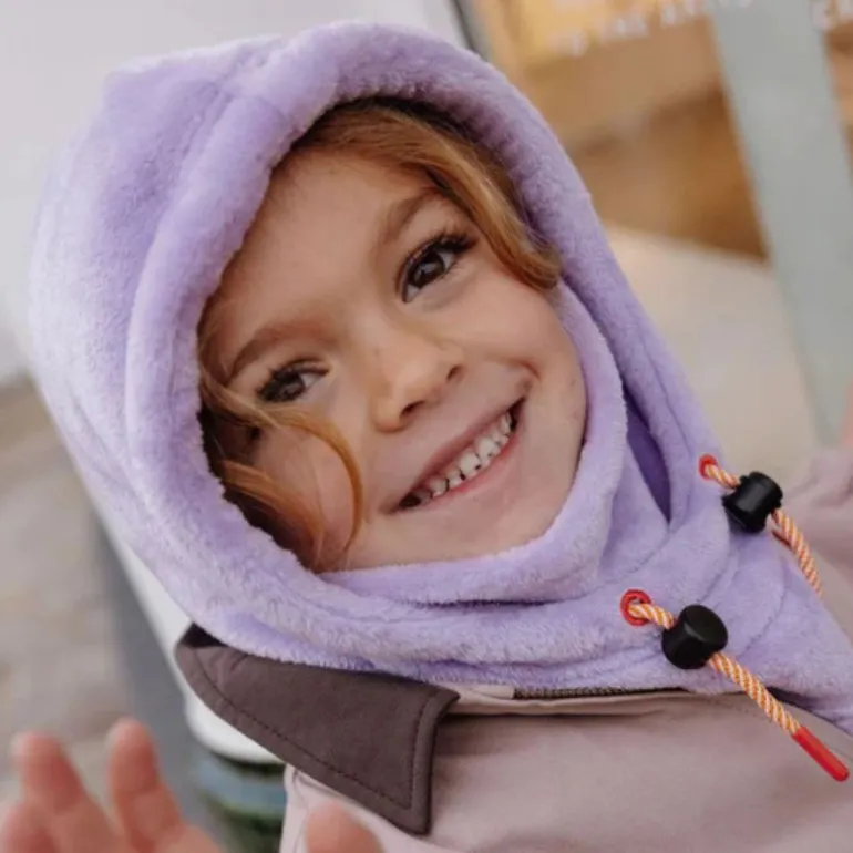 Cagoule polaire bébé Warmy - Hello Hossy - Mauve