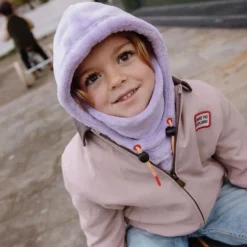 Cagoule polaire bébé Warmy - Hello Hossy - Mauve