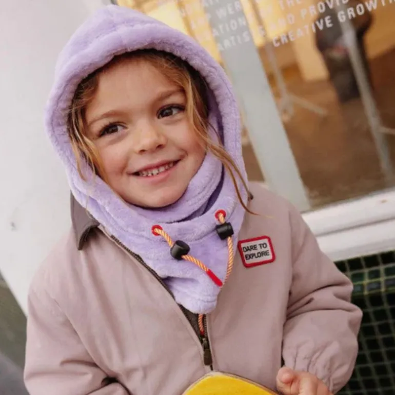 Cagoule polaire bébé Warmy - Hello Hossy - Mauve