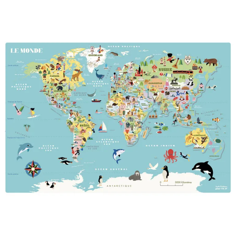 Carte du monde magnétique - Vilac