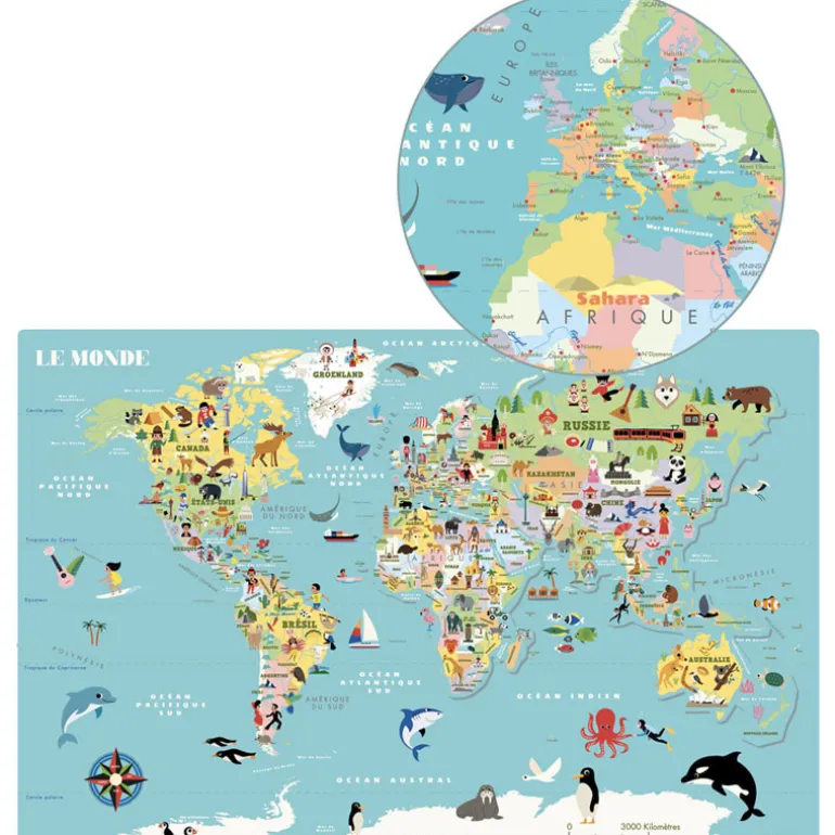 Carte du monde magnétique - Vilac