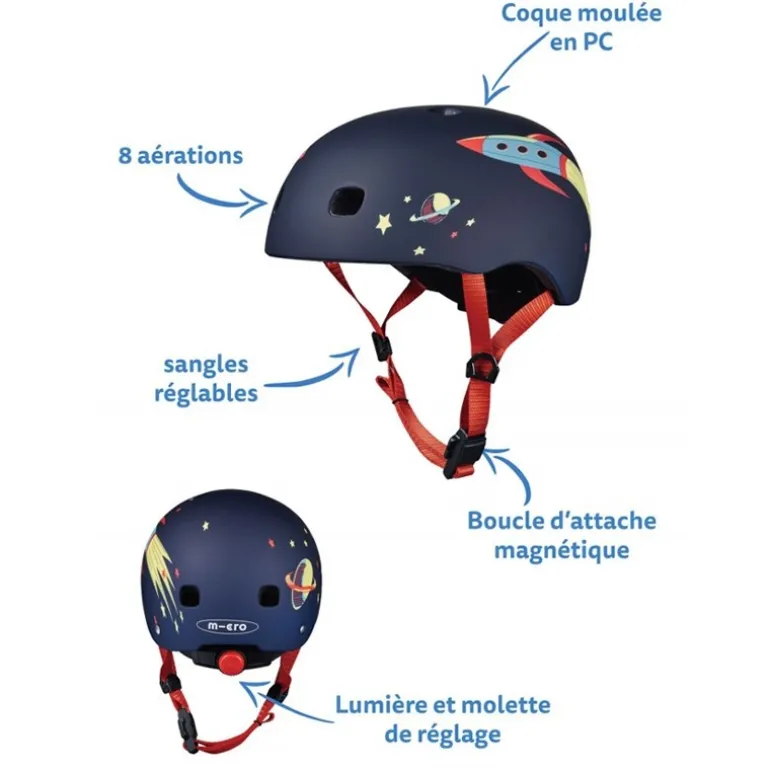 Casque bol enfant Micro - 4-12ans (52 - 56 cm ) - Rocket