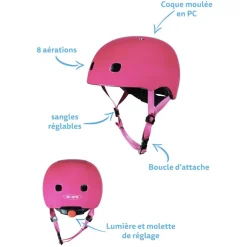 Casque bol enfant Micro - 4-12ans (52 - 56 cm ) - Rose Framboise Brillant