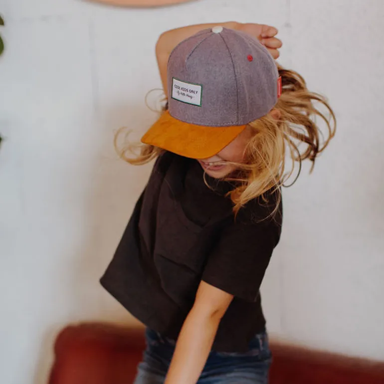 Casquette enfant en feutrine et daim - Hello Hossy - Melton Grey