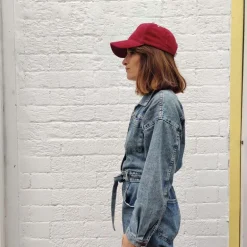 Casquette enfant en velours - Poule Party - Bordeaux