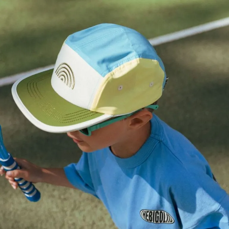 Casquette enfant five panel anti-UV - KietLa - Bleu Arc En Ciel