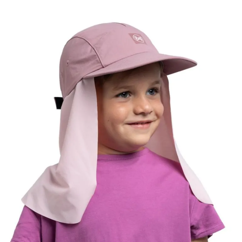 Casquette enfant protège-nuque Bimini - Buff - Solid Orchid