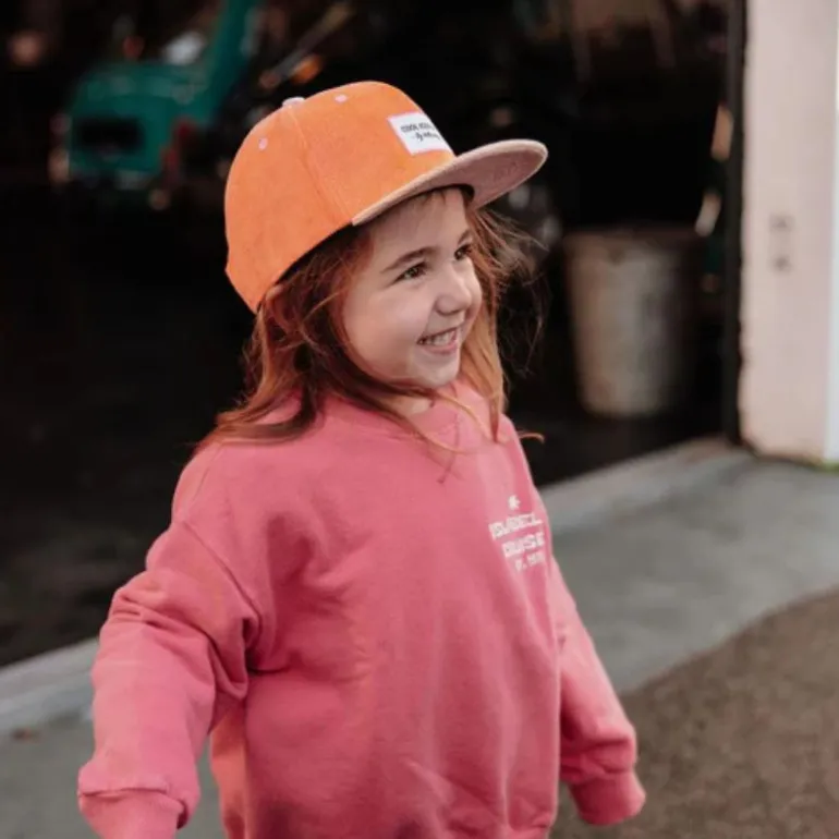 Casquette hiver enfant en velours - Hello Hossy - Sweet Mandarine
