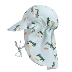 Casquette protége nuque anti-uv bébé - Lassig - Camion de glace illusion bleu