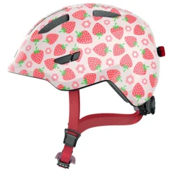 Casque vélo enfant avec éclairage - Abus Smiley 3.0 LED - Rose Strawberry