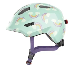Casque vélo enfant avec éclairage - Abus Smiley 3.0 LED - Arc-en-ciel
