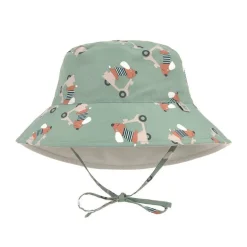Chapeau anti-UV bébé réversible - Lassig - Scooter/Chien vert