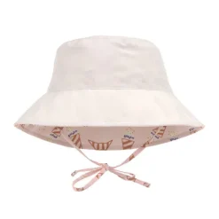 Chapeau anti-UV bébé réversible - Lassig - Ice Cream rose pâle