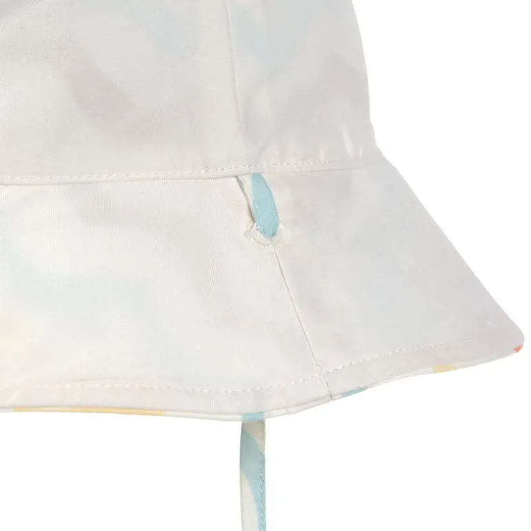 Chapeau anti-UV bébé réversible - Lassig - Vagues écru