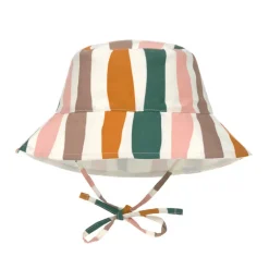 Chapeau anti-UV bébé réversible - Lassig - Vagues rose / Nature