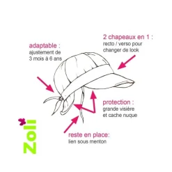 Chapeau de soleil bébé et enfant de Zoli - Fureikeu