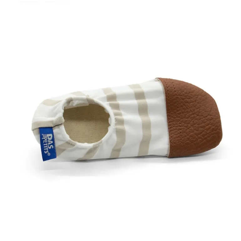 Chaussons souples enfant - Les Pas Petits - Les Petits Marins Caramel
