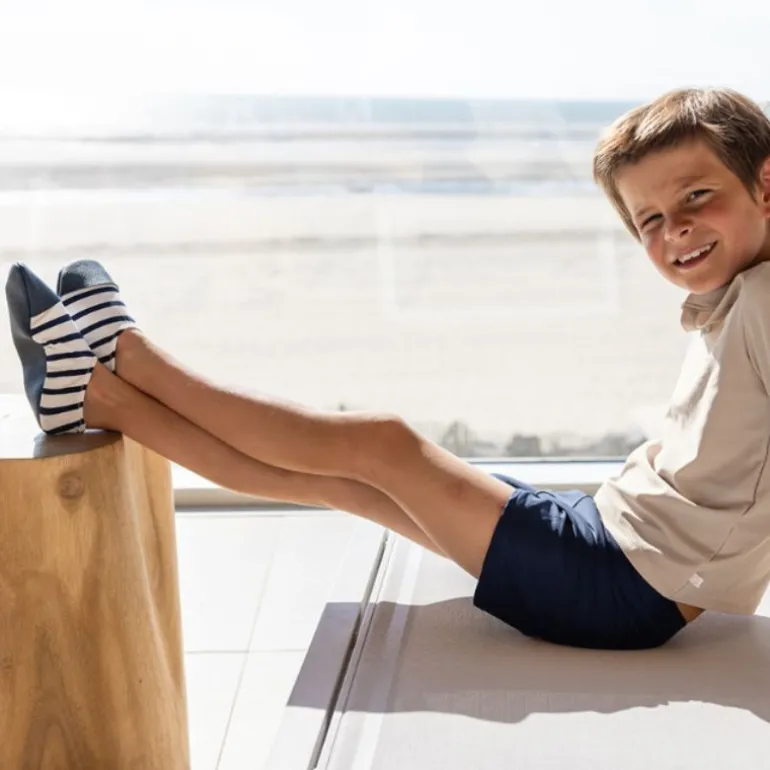 Chaussons souples enfant - Les Pas Petits - Les Petits Marins Bleus Marines