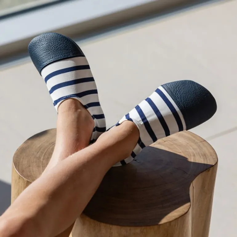 Chaussons souples enfant - Les Pas Petits - Les Petits Marins Bleus Marines