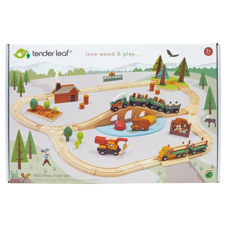 Circuit de train en bois - Pins sauvages - Tender Leaf