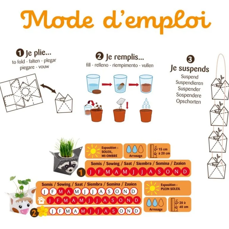 Coffret DIY - La Farandole des Animaux - Radis et Capucine