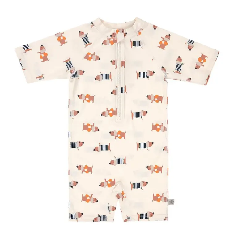 Combinaison bébé anti-UV - Lassig - Beach Chien orange/ocean vert