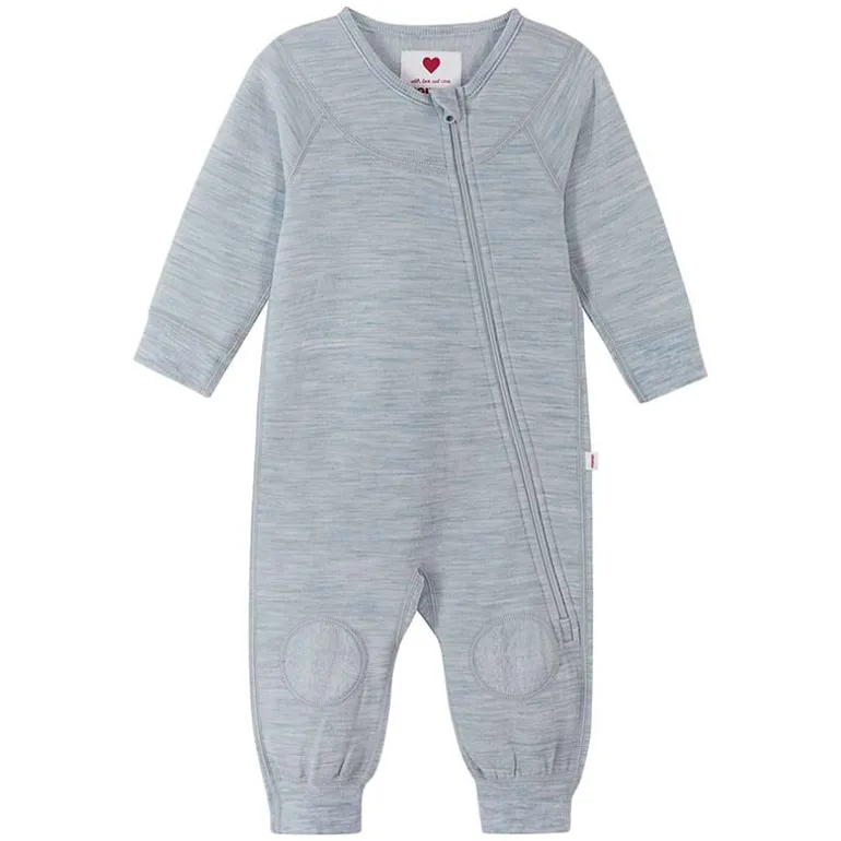 Combinaison en merinos pour bébé Lauha - Reima - Melange Grey clair