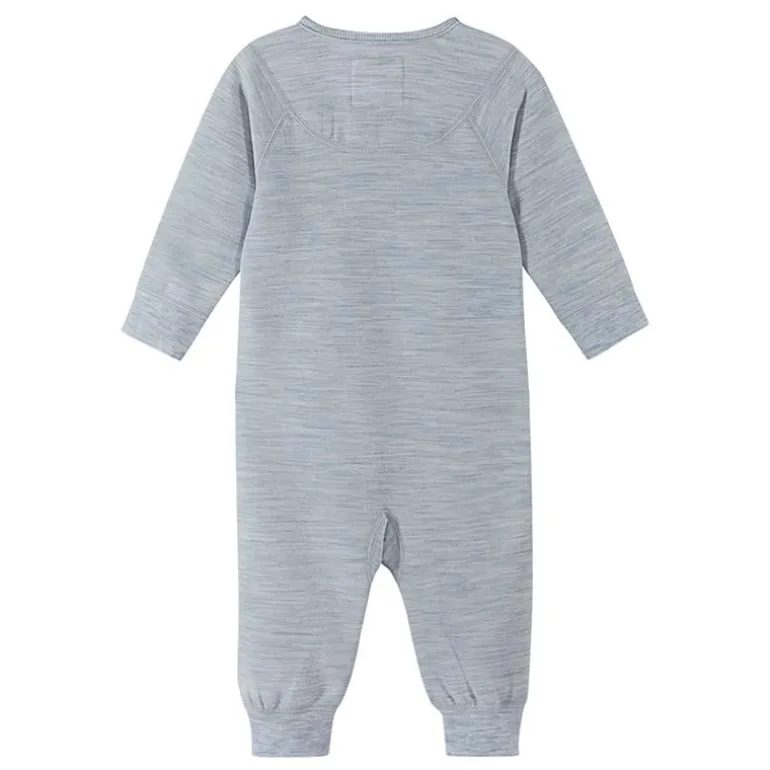 Combinaison en merinos pour bébé Lauha - Reima - Melange Grey clair