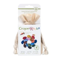 16 Crayons cailloux 100% naturel + sac en coton - Poppik