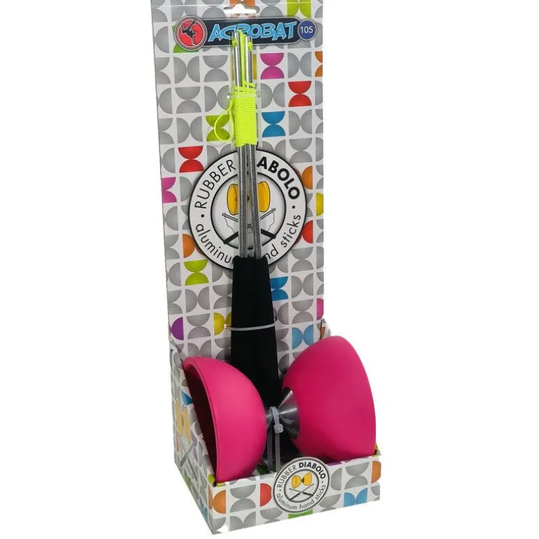 Diabolo enfant avec baguette en aluminium - Rose