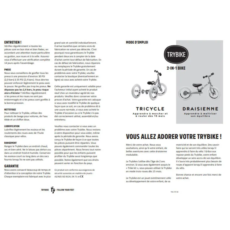 Draisienne Trybike - Rouge mat