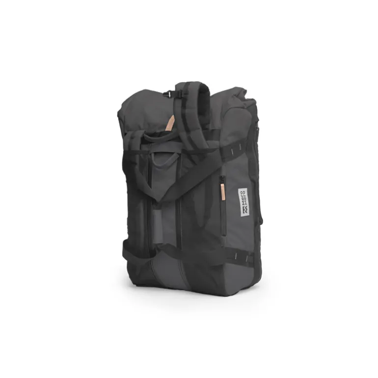 Duffle Mini Smögen 30L à 45L - MeroMero - Gris Anthracite / Cuir Beige