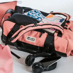 Duffle Mini Smögen 30L à 45L - MeroMero - Gris Anthracite / Cuir Beige