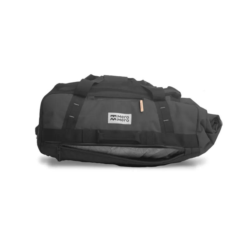 Duffle Mini Smögen 30L à 45L - MeroMero - Gris Anthracite / Cuir Beige
