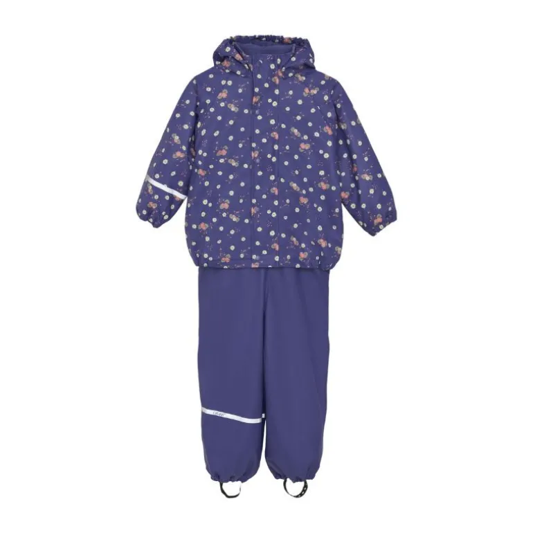 Ensemble de pluie enfant doublé polaire - Veste et Salopette - CeLaVi - Skipper Blue