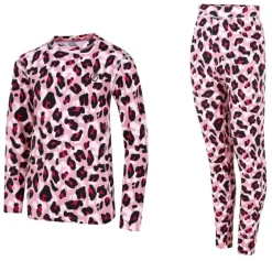 Ensemble sous-vêtements technique enfant Pow II - Dare 2B - Rose léopard
