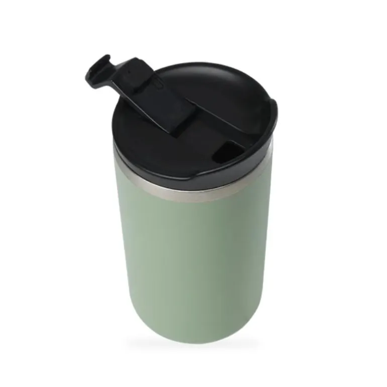 Gobelet inox isotherme avec couvercle - Qwetch - Tilleul