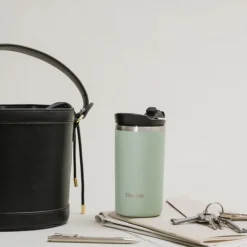 Gobelet inox isotherme avec couvercle - Qwetch - Tilleul