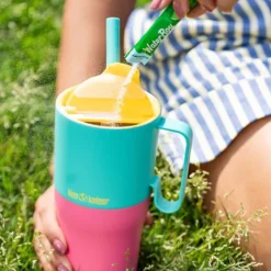 Gobelet isotherme avec paille - Rise Tumbler - Klean Kanteen - Turquoise Kaleidoscope